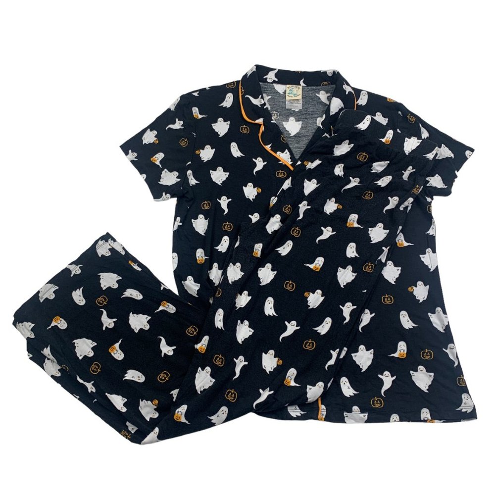 NIte Nite by Munki Munki Halloween/Ghost/Fall Pajama Set Women's Size Medium
